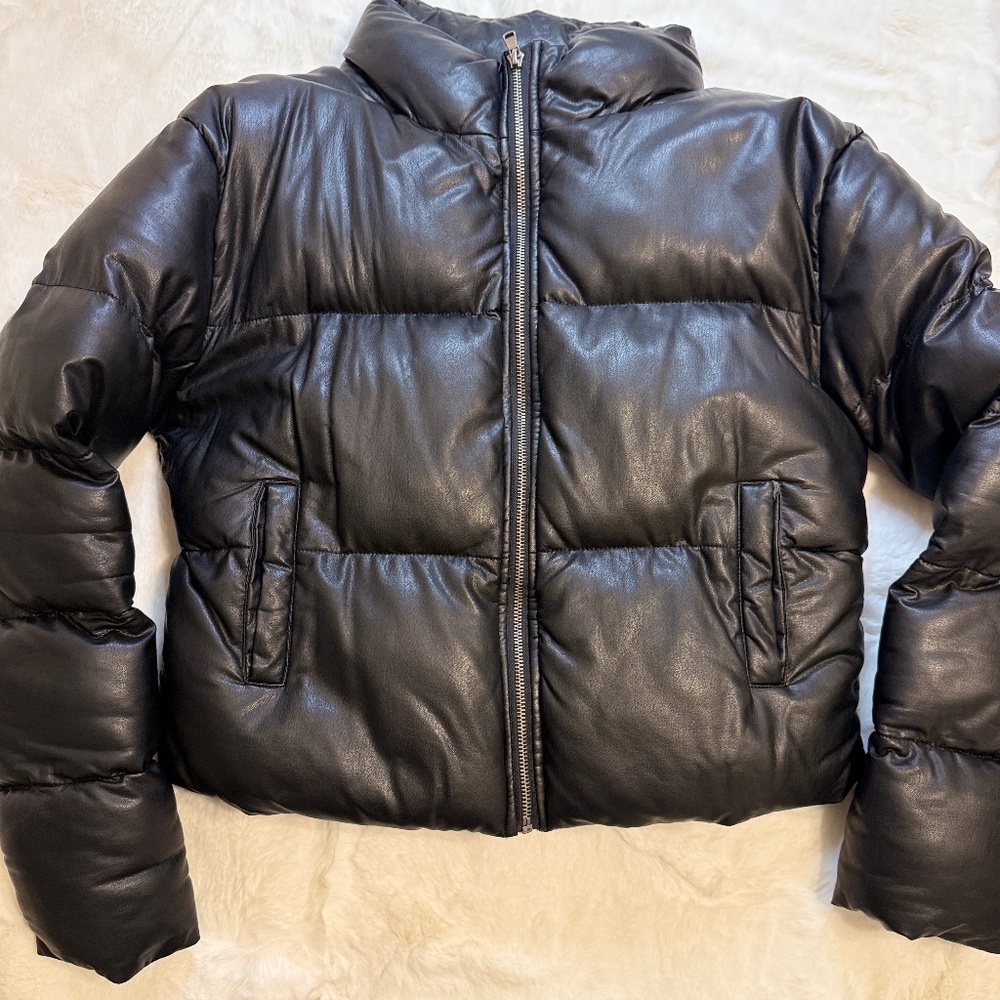 Double Zero Womens Black Puffer Jacket Size M